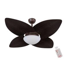 Ventilador De Teto Café 4 Pás Tabaco 127v C/ Controle