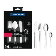 Faqueiro Tramontina Inox Malibu 24 Peças, Inox, 24