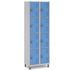 Guarda Roupas de Aço com 8 Portas Design Moderno - W3, Azul Claro