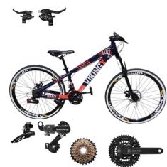 Bicicleta Aro 26 Vikingx Tuff 25 Cambio Shimano Traseiro Dianteiro / T