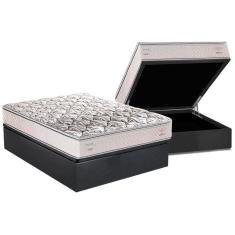 Cama Box Baú Casal: Colchão Anatômico Herval Ergoplus/Ep + Base Crc Suede Gray(138X188)