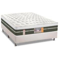 Cama Box Casal: Colchão Molas Bonnel Castor Silver Star Air + Base Crc Courano White(138x188)