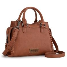 Montana West Bolsa feminina Wrangler pequena transversal e bolsas de mão projetadas com alça removível, Marrom, Medium