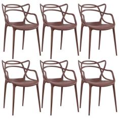Kit - 6 X Cadeiras Masters Allegra - Marrom