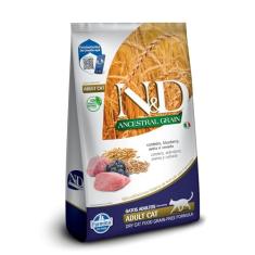 N&D Ancestral para Gatos Adultos de Todas as Raças Sabor Cordeiro, Blueberry, Aveia e Cevada 7,5Kg