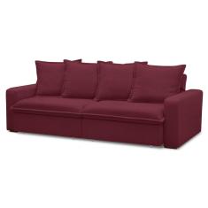 Sofá Retrátil Reclinável 3 Lugares 195cm Roma F05 Veludo Bordô - Mpozenato