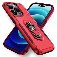 SORAKA Capa para iPhone 15 Pro com anel de apoio para os pés Capa rígida de PC Capa de TPU macio para amortecedores Capa iPhone 15 Pro Capa robusta