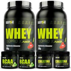 Combo 2 Whey Protein 900g + 2 Bcaa + 2 Creatina - Sense-Masculino