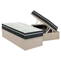 Cama Box Baú Solteiro: Colchão Molas Orthoflex Bonnel Venezia + Base C