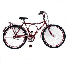 Bicicleta Aro 26 Urbana Barra Terra Forte Circular Rolamento Freio V Brake Rodas Aluminio Aero-Unissex