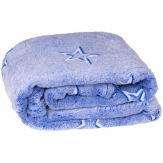 Manta Que Brilha No Escuro Jolitex 1,50x2,00m Azul, Azul Mescla, Solte