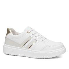 Tênis Pegada Feminino em Couro Branco 211302-01-Feminino