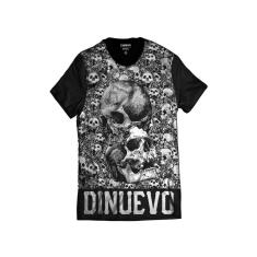 Camiseta Rock Skull Caveiras Miniaturas Di Nuevo-Masculino