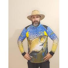 Camisa De Pesca Joga Proteção Solar Uv Dourado