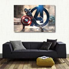 Quadro decorativo Capitão América Artístico - Tela em Tecido