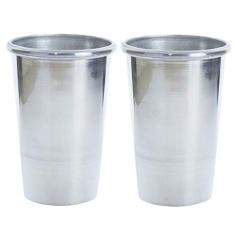 KIT 2 COPOS DE TERERÉ ALUMÍNIO CROMADO 350ML NOSSO TERERÊ
