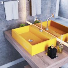 Kit Cuba RT55 Com Torneira Pratika 1060 Metal e Válvula Click 1 Polegada e Meia Compace Amarelo