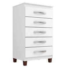 Cômoda Cannes 5 Gavetas Branco - Incorplac