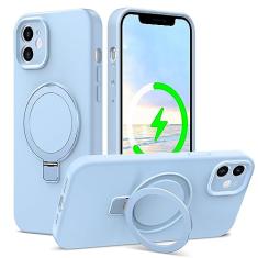 ZHK Capa de silicone líquido projetada para iPhone 11 com suporte magnético, [proteção precisa da lente da câmera][à prova de choque de grau mil] [forro de microfibra macio antiarranhões] Capa de
