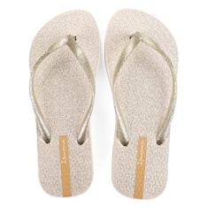 Chinelo Glitter, Ipanema, Feminino, Bege/Ouro Glitter, 36