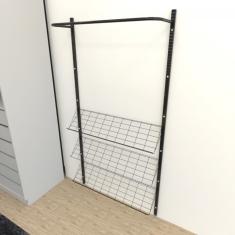 Kit Para Closet Com 6 Peças Regulável 100x200 Cm Cor Preto