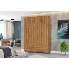 Roupeiro / Guarda Roupas HOU Triplex 4 Portas + 4 Gavetas Pés Elevados