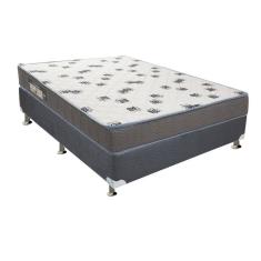 Cama Box Casal: Colchão Espuma Ortobom D33 Light + Base Crc Camurça Gray(138X188)