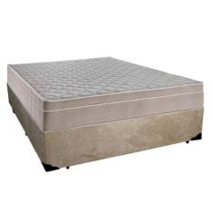 Cama Box Casal Suede + Colchão SerenePrime Molas Ensacadas 138x188x65 