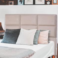 Cabeceira Estofada Para Cama Box Casal 127x142 Swede Bege bf Colchões