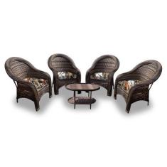 Conjunto de Poltronas Fibra Sintética Tóquio - 4 Poltronas + 1 Mesa Ce