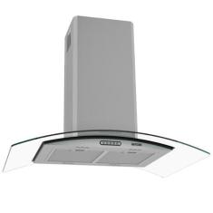 Coifa Ilha Vidro Curvo Fogatti Inox 90cm, 110V
