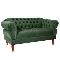 Namoradeira Chesterfield Elisabeth 2 Lugares Via Encanto Veludo Verde