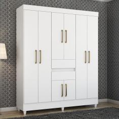 Guarda Roupa Casal 8 Portas Munique Demóbile Branco Branco