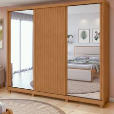 Guarda-roupa Ollie 3 Portas 6 Prateleira 6 Gavetas Com Pés Amêndoa Clean-off White-amêndoa Clean