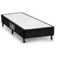 Cama Box Base Solteiro Lux Chenille Black (78x188x23) - Castor