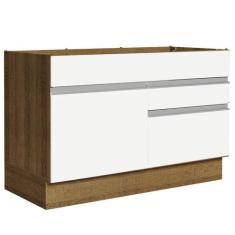 Balcão Gabinete De Pia 120 X 60 Cm 1 Porta 2 Gavetas Rustic - MADESA