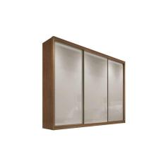 Guarda Roupa Casal Diamond Plus 3 Portas de Correr 6 Gavetas MDF Freijó-Fendi Off Móveis Novo Horizonte