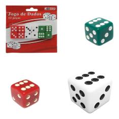 Cartela Com 12 Dados Para Jogos De Tabuleiro Plástico 1,5Cm
