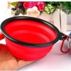 Comedouro Prato Pratinho Pet Para Ração Retrátil Vermelho