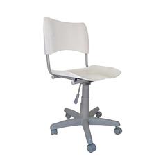 Cadeira Giratória Iso Plástica Base Cinza - Branco