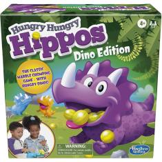 Jogo de tabuleiro Hungry Hippos Dino Edition, pré-escolar, para maiores de 4 anos, 2 a 4 jogadores