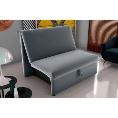 Sofá Cama Malu Veludo Cinza E425 - Matrix