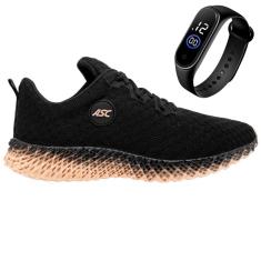 Tênis Academia Esportivo Femininos para Caminhada 4D em Degradê + Relógio Digital-Feminino