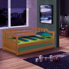 Sofá Cama 2 Lugares Solteiro Madeira Maciça Imbuia Benjamim Shop JM