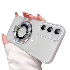 Suporte magnético capa de silicone para samsung galaxy s24 s23 s22 s21 s20 ultra fe plus capa transparente, branco, para samsung s20