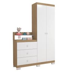 Guarda Roupa com Comoda Infantil Vicky 2 Portas e 3 Gavetas
