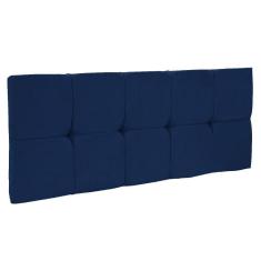 Cabeceira Painel Nina Solteiro 90cm Suede Azul Marinho