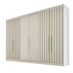 Guarda Roupa 6 Portas 4 Portas Ripadas Potente com Ripado MDF - Móveis