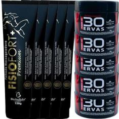 Revenda Atacado 5 Gel 30 Ervas Power 300g + 5 Pomada Massageadora Fisi