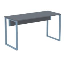 Mesa Escritório P25 TUB Pandin 150 cm (Larg) Tampo MDP Grafito Pé Aço Tubular Azul Dali